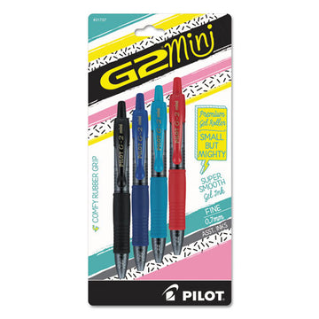 Pilot® G2 Mini Gel Pen, Retractable, Fine 0.7 Mm, Assorted Ink And Barrel Colors, 4-pack freeshipping - TVN Wholesale